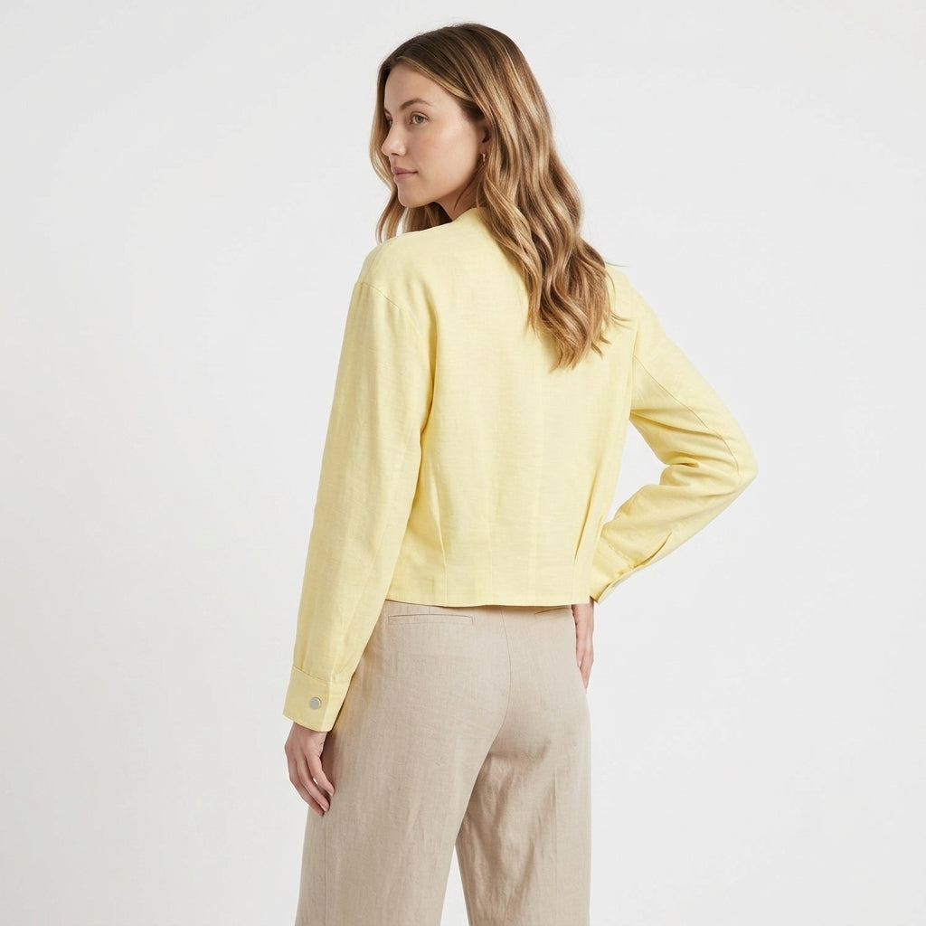 Romy – Cotton Linen Full Zip Bomber Jacket - Hilltop Nord