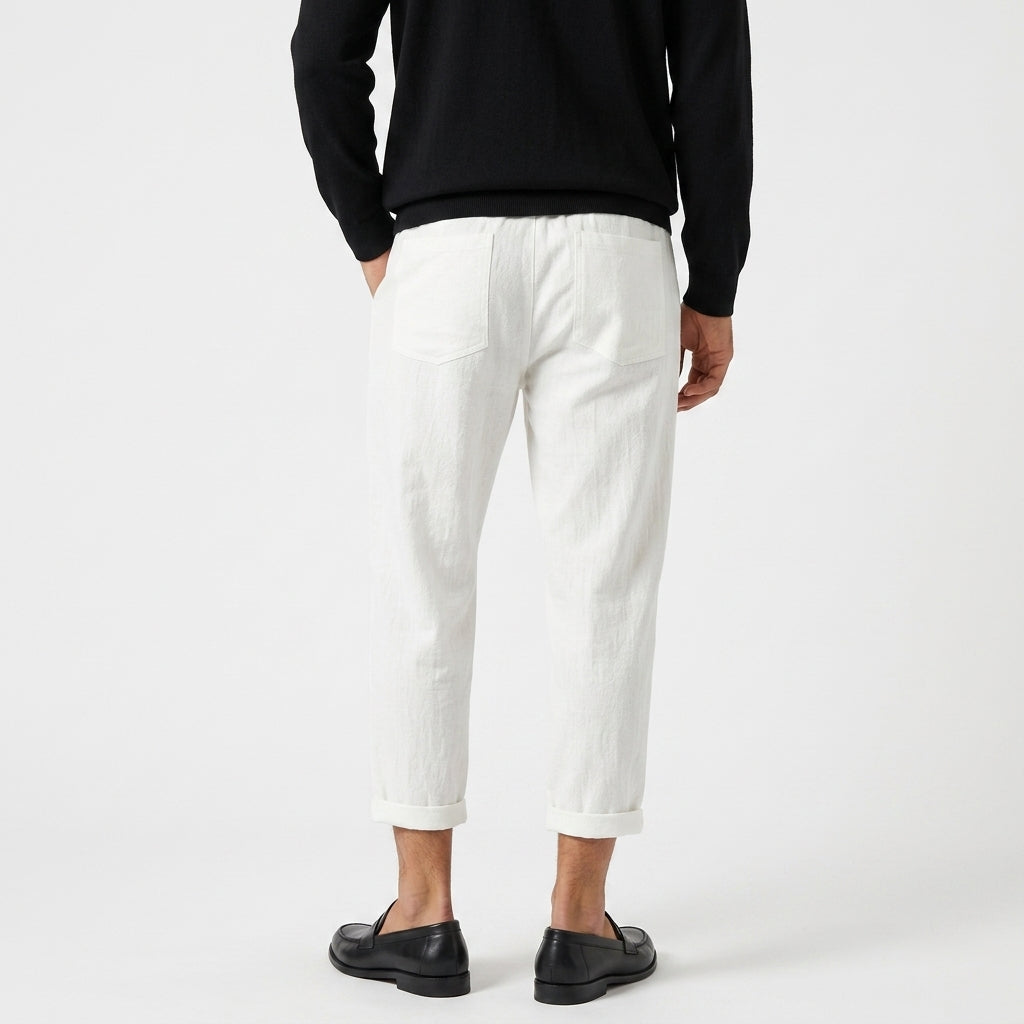 Aurelio – 70% Ramie 30% Cotton Straight Leg Trousers - Hilltop Nord