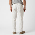 Orin – 55% Linen Piped Drawstring Cropped Trousers - Hilltop Nord