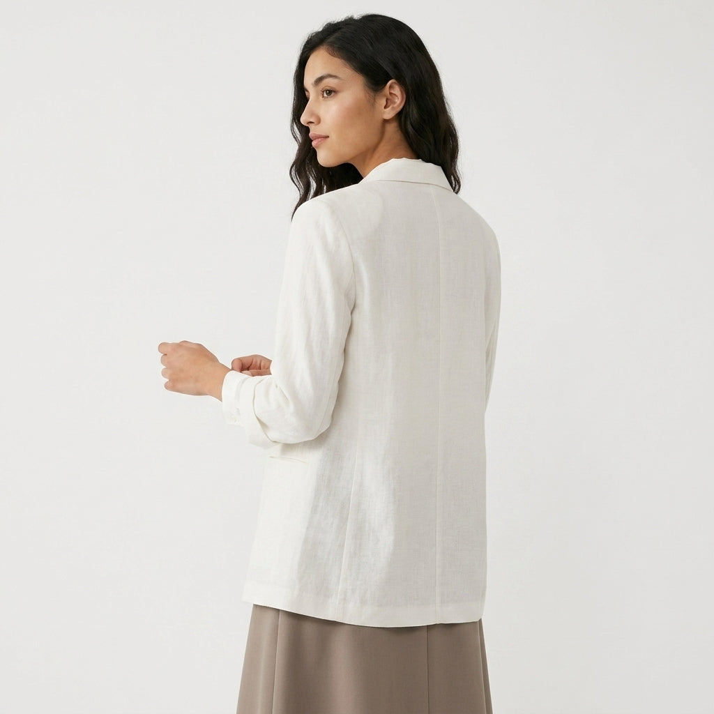 Neve – Cotton Hemp Single-Breasted Relaxed Blazer - Hilltop Nord