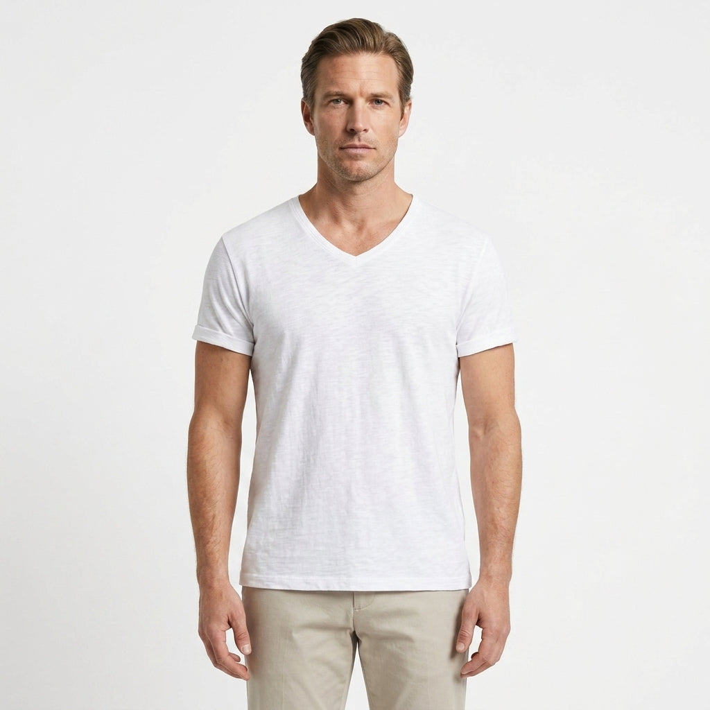 Matteo – 100% Cotton V-Neck Tee - Hilltop Nord