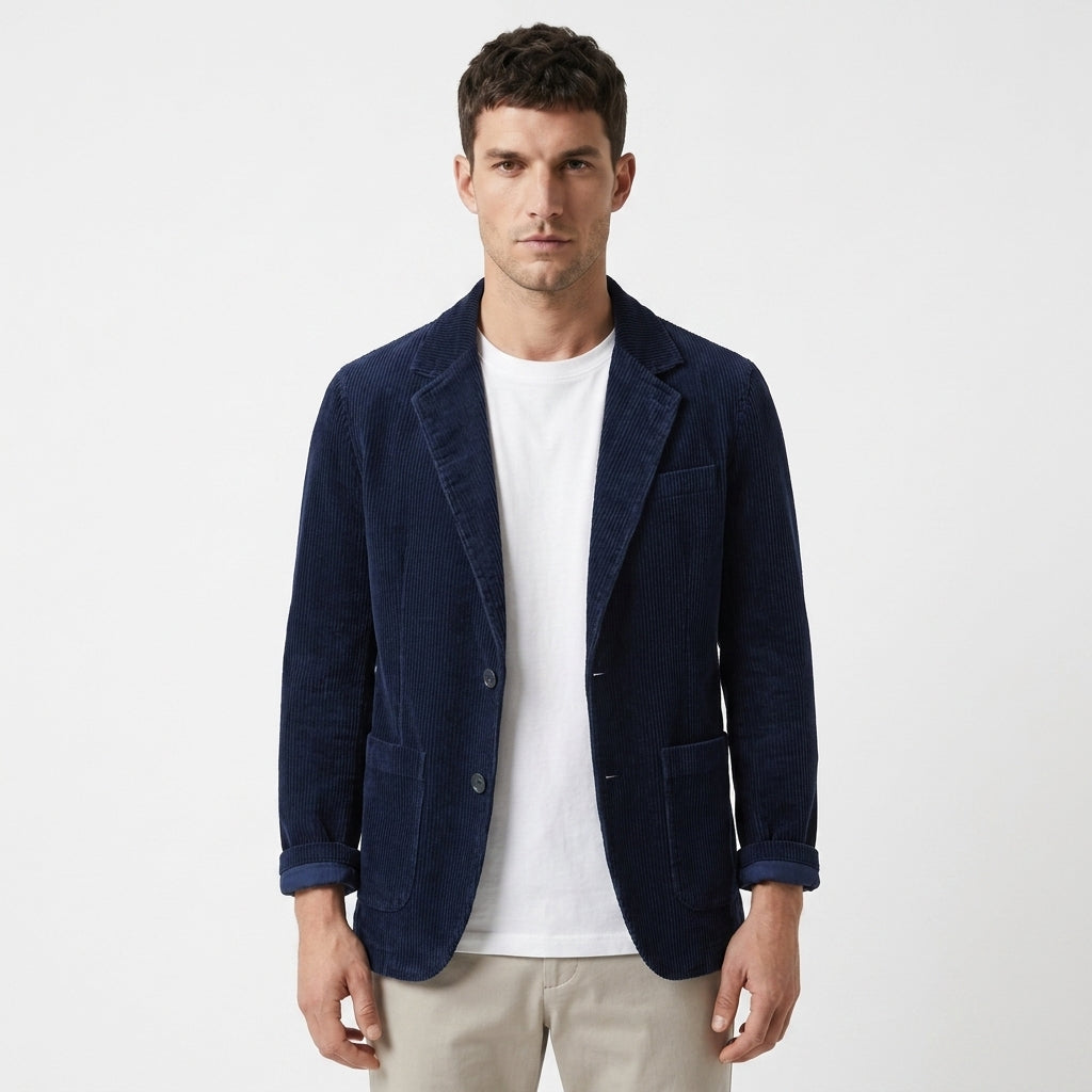 Falk – 100% Cotton Corduroy Notch Lapel Blazer - Hilltop Nord