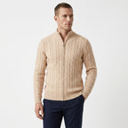 Soren – 100% Cotton Cable Knit Half Zip Sweater - Hilltop Nord