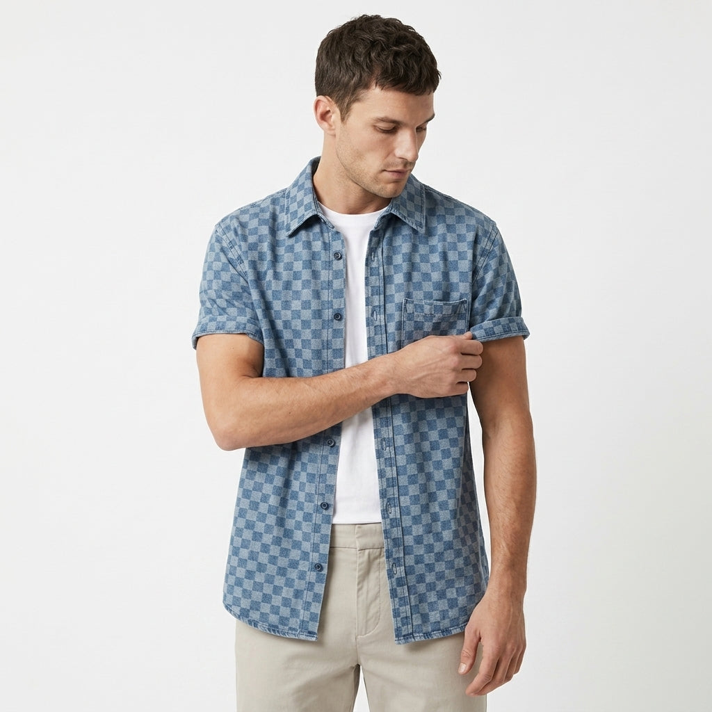 Rilo – 100% Cotton Denim Relaxed Overshirt - Hilltop Nord