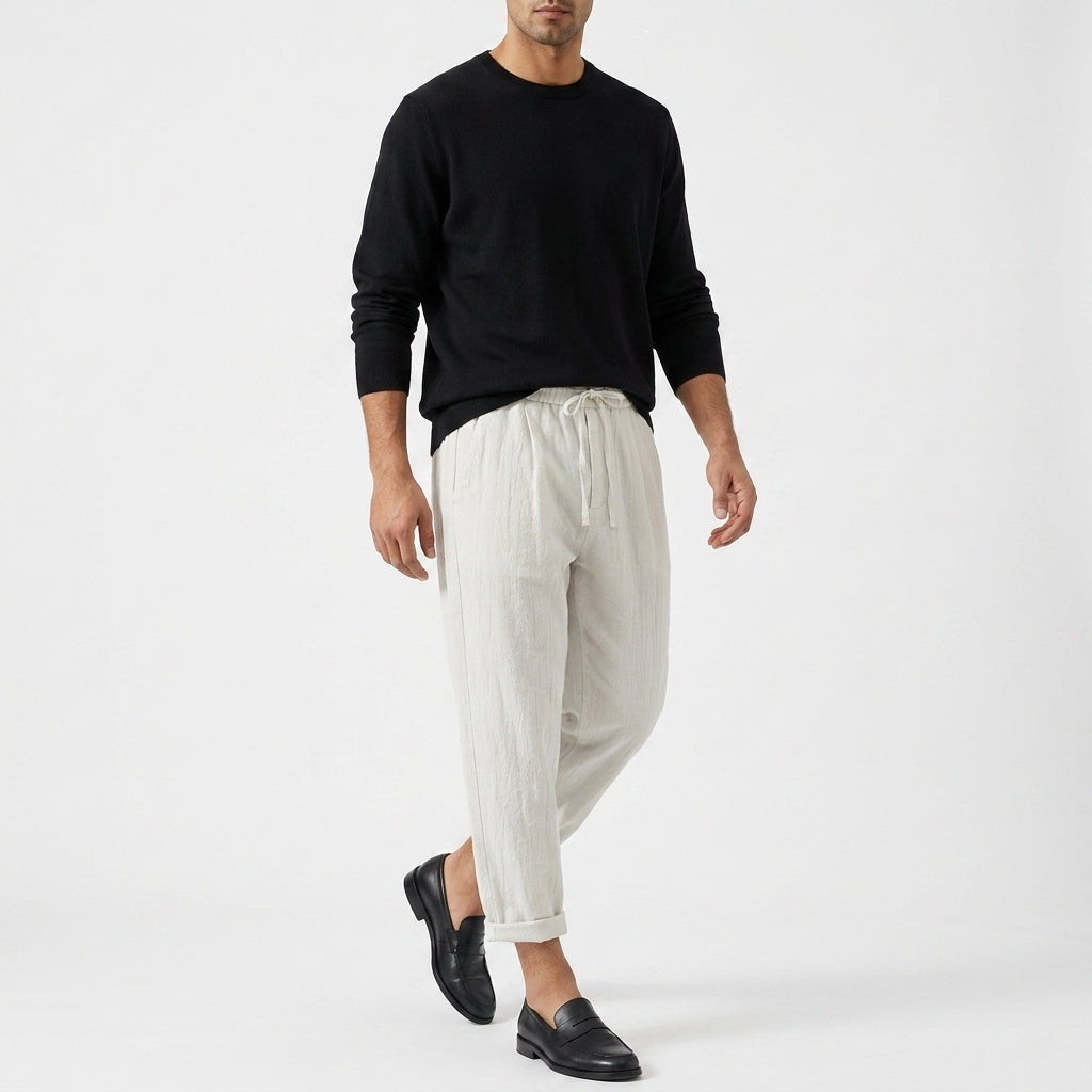 Aurelio – 70% Ramie 30% Cotton Straight Leg Trousers - Hilltop Nord